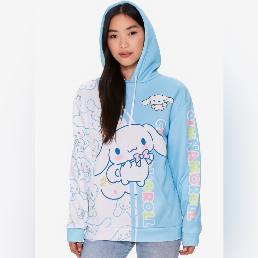 Woman’s Pochacco Cinnamoroll Cartoon Hoodie Long Sleeve Pullover Sweatshirt XL